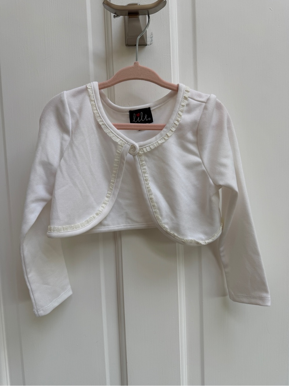 NWOT lilt 4T White Girls' Cropped Bolero Cardigan Sweater